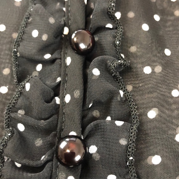 Lily Rose Black and White Polka Dot Blouse XS - Picture 2 of 8